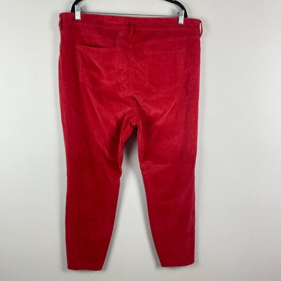 NYDJ Ami Twist Seam Ankle Slit Velvet Pants Size 18W Red - Picture 6 of 12